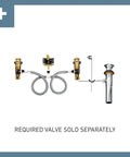 Plumbing setup components for Glyde Brushed Nickel Two-Handle 8-Inch Widespread High Arc Modern Bathroom Sink Faucet Valve Required