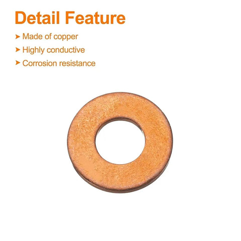 Best Solid Copper Flat Washers And Gasket Kit Universal Fit For Car Auto Engine Oil Drain Sump Plug Seals With Nuts And Bolts For Repair Shops And DIY Mechanics Keeping Your Ironclad For Any Grind You Put It Through. copper flat washer