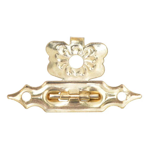 Old School Vintage Floral Hasp And Toggle Clamp Kit 50 Piece Heavy Duty Yellow Iron Latches for cabinets and boxes