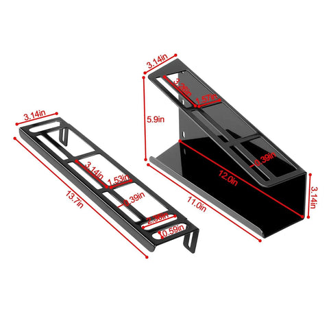 Double Layer Tool Rack Mounting Bracket Built Tough Heavy Duty Steel Tool Organizer dimensions diagram