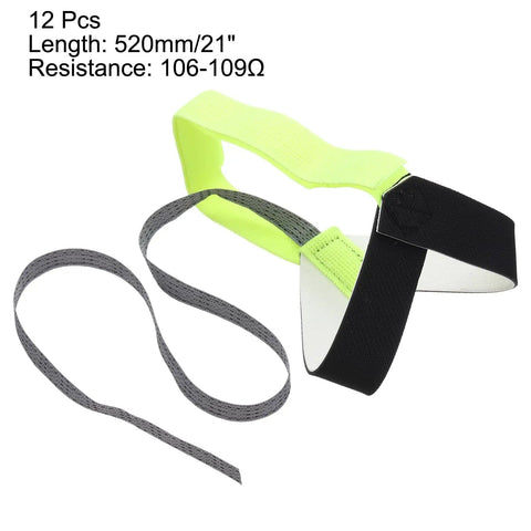 12 Pack ESD Anti Static Foot Heel Straps and Wrist Strap Kit, adjustable, 520mm length, 106-109 Ω for electronics grounding