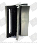 Boss Level SGI V Block Jig Fixture For Center Drilling Round Workpieces Up To Two Inch Capacity Built Tough From Solid Iron angled view showing precision machined surfaces.