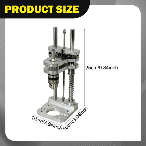 Vertical Drill Guide Attachment For Precise Drilling, Pro Grade Drill Press Stand with Steel Frame, Aluminum Plate, 25x10cm