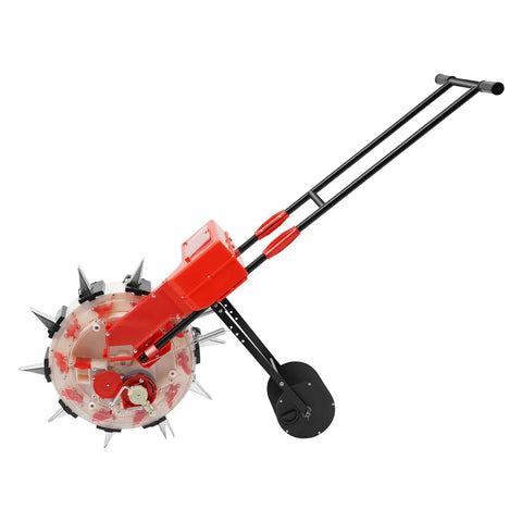 Hand Push Garden Seeder Roller Planter For Beans Vegetables And Grain Single Row Seeder With Fertilizer Applicator shown in product image