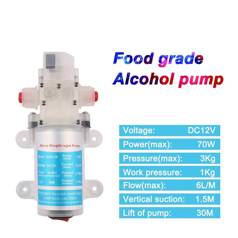Heavy Duty 12V Automatic Electric Diaphragm Water Pressure Pump 75W High Performance Upgrade For RV Camper Boat And Home Systems, food grade construction.