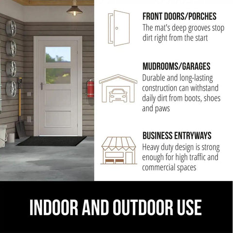 Beefy Heavy Duty Door Mat For High Traffic Areas Waterproof Traffic Guard Entryway Rug by front door in garage setup