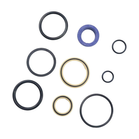 Multiple hydraulic seals in various sizes and materials for Crew Approved Drop In Replacement Hydraulic Seal Kit For Skyjack Scissor Lift Steering And Brake Cylinders Part Number 105816.