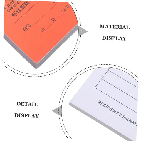Three Part Carbonless Invoice And Receipt Book Pad For Small Biz Fast Billing Clear Order Forms Cash Receipts Handy Record Keeping For Stores Warehouses Retail And Repair Shops material display with invoice pad detail