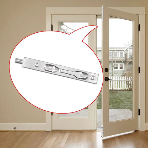 6 Inch Flush Door Bolts Set Concealed Security Locks For French Doors Composite And Wood Double Doors Dummy Inactive Leaf Brush