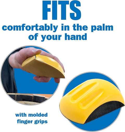 Sanding Mouse And Detail Sander Kit With Quick Change Paper in hand showing grip details, 5-inch size for precision repairs