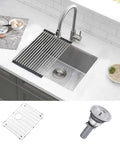 Deep 23 Inch Undermount Stainless Steel Kitchen Sink With 16 Gauge Single Bowl Ultra Durable Rust Resistant Easy Clean