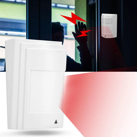 Wired Dual PIR Motion Sensor With 12V High Decibel Infrared Alarm For Top Notch Home Security Setup, triggered by human movement.