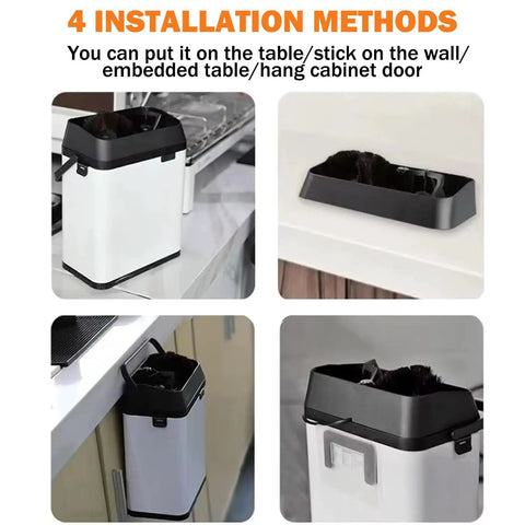 Slick Electric Portafilter Cleaner And Espresso Knock Box Crafted From Stainless Steel For 51Mm Or 58Mm Baskets Rotating At Three Hundred Rpm Delivers Hella Quick Grounds Dumping And Zero Hassle Cleanup For Daily Brew Pros In Matte Black showcased in four installation methods.