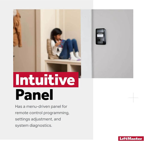 Motion Detecting Control Panel For Security 2.0 Garage Door Openers, Easy Menu Driven Panel With Timer To Close installed on wall