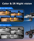 Image showing Color & IR Night vision from 20MP Four Lens Solar Security Camera Outdoor Wifi Wireless Surveillance for Home Yard And Driveway Keeps Your Place Locked Down Fo Sho.