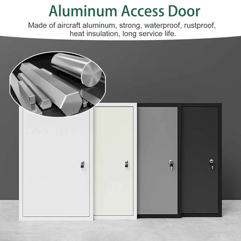 Tough As Nails Aluminum Wall Access Panel And Heavy Duty Hidden Service Door For Air Conditioning And Plumbing Repairs in dark gray, 16x20 inches.