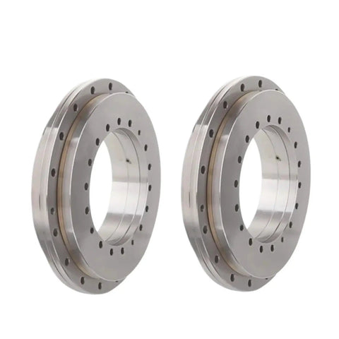 Top Shelf YRT325 Cross Roller Turntable Bearing 325X450X60MM P4 Class steel bearing showing smooth, circular design with mounting holes.