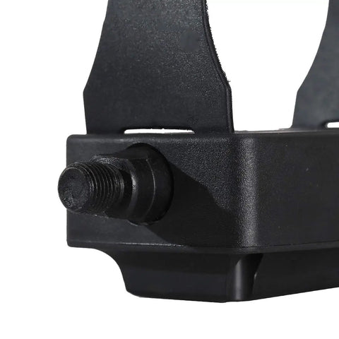 Close-up of Universal Nine Sixteenth Inch Thread Spindle Bike Pedals with Straps, showing durable PP plastic body and thread.