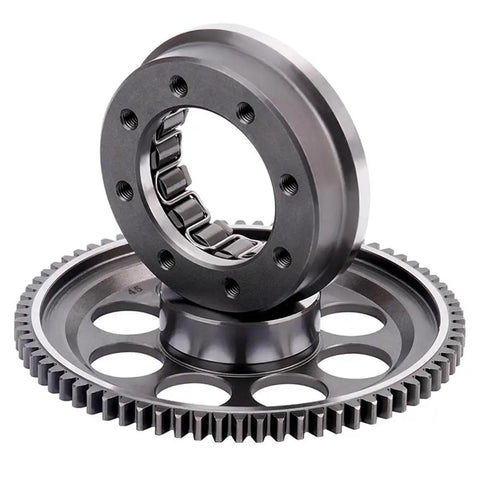Premium Motorcycle Starter Clutch Assembly With Bearing Direct Fit Replacement For 250 EXC-F XC-F And XCF-W Models close-up of metal clutch gear and bearing