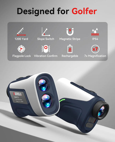 Fresh Pick Golf Rangefinder 1200 Yard Range Finder With Slope Compensation And Flag Lock Rapid Target Locking Hits Different For Hunting Archery And All Your Weekend Hangouts, showing features like 7x magnification.