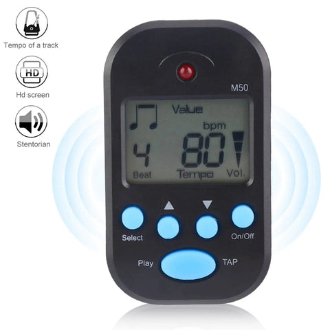 Mini LCD Digital Metronome With Clip And Lanyard Hole Pocketable Tempo Device For Guitar Piano Drums Black 6 X 3.5 X 1.5 Cm