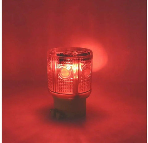 Top Notch Solar Strobe Warning Light Built Tough With Heavy Duty Magnetic Base High Bright Led Flashing 360 Degree Auto On At Night Ip65 Waterproof Road Ready Construction And Traffic Beacon Green, red LED illuminated beacon.