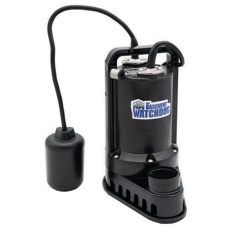 SP-50T Half HP Submersible Sump Pump With Tether Float Switch, 3900 GPH at 0 ft and 3100 GPH at 10 ft, durable design.