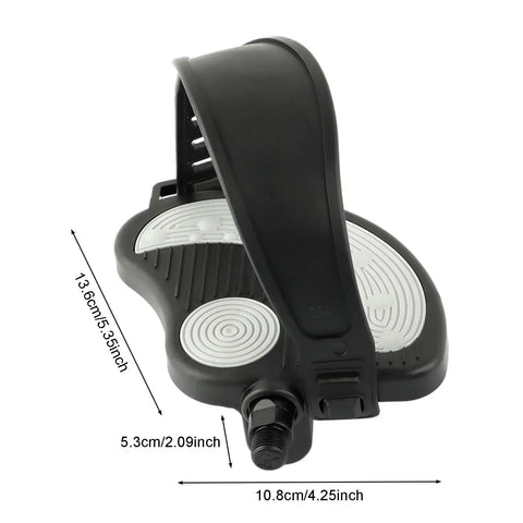 Exercise Bike Pedals With Adjustable Straps For Stationary Recumbent Bikes, One Half Inch Thread, replacement parts shown