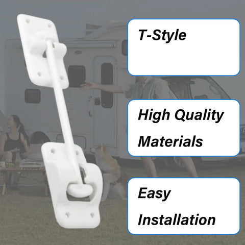 2 Pack T Style RV Door Holder 6 Inch White Plastic Door Catch With Screws Exterior Door Stop For RV Trailer
