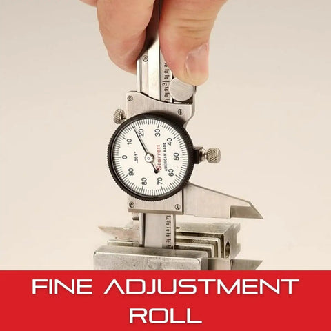 Dial Slide Caliper With 0 To 12 Inch Range White Face And Readout Accurate To One Thousandth Inch With Thumb Operated Fine Adjustment