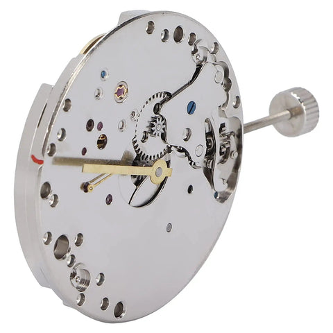 ST3600 Mechanical Watch Movement Replacement Part For Repairing And Restoration, side view showing gear assembly and winding crown.