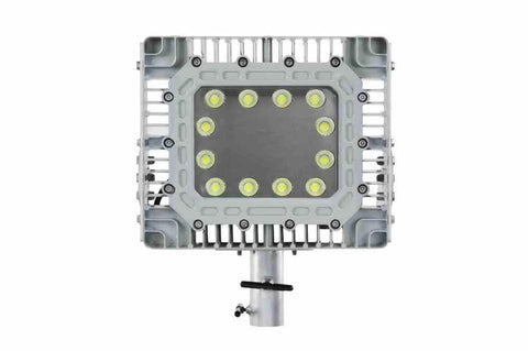 Heavy Duty Solar Led Area Light 150W Hazardous Location C1d2 C2d1 Certified top view showing LED lights and slip yoke mount