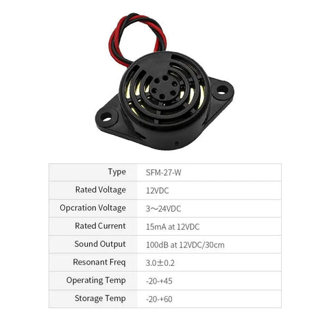 Rock Solid 3 Pack Active Piezo Buzzer Module DC 3 To 24V Hella Loud 90 Decibel Electronic Alarm Ringer with black finish.