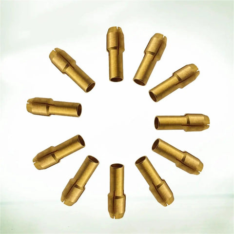 Get These Amsazing 3 Set Brass Collet Kits For Your Rotary Tool, brass collets in circle, fit 0.5 to 3.2mm, durable crafting accessories.