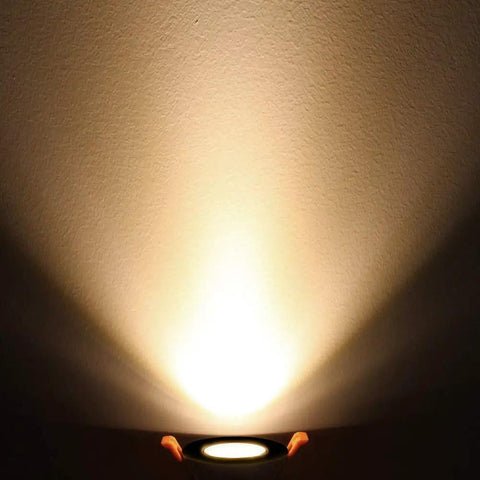 2 Inch LED Downlight Recessed Lighting 3W COB Dimmable Warm White 3000K CRI 80 Black Trim Ceiling Light in use