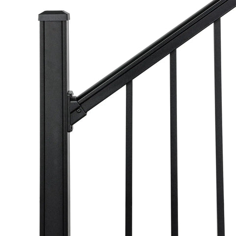 Complete Stair Deck Railing Kit For 8 To 16 Foot Span With 42 Inch Height, showing heavy-duty post and square balusters.