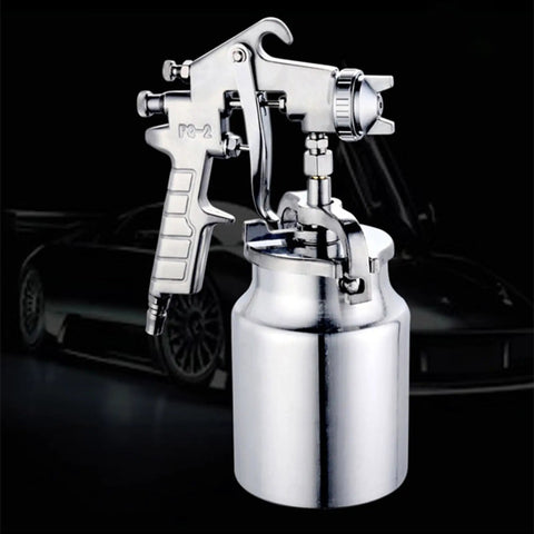 Heavy Duty Suction Paint Sprayer With 1000cc Tank And 2mm Stainless Steel Nozzles, chrome finish and precision nozzle for superior coverage.