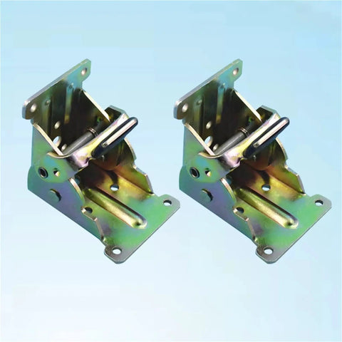 Rock Solid Four Piece Folding Brackets Slick Black Table Leg Hinges Easy Peasy Collapsible Support Frame Quick Install Furniture Upgrade for Kitchen Laundry Spaces - heavy duty metal brackets with pin and mounting holes.