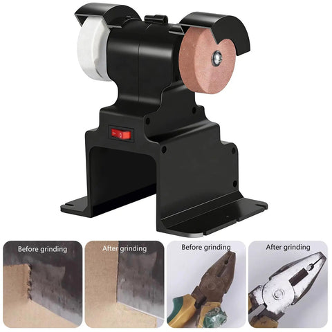 Ultimate 18v Cordless Grinder With Dual Wheels For Sanding Polishing And Deburring. Compact black bench grinder with dual pads.