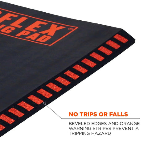 ProFlex 390 Kneeling Pad Tough As Nails Foam Knee Cushion with orange stripes and beveled edges to prevent trips