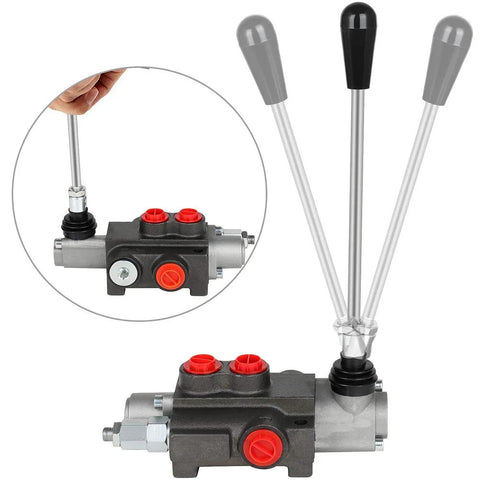 Single spool hydraulic valve with adjustable levers for tractors