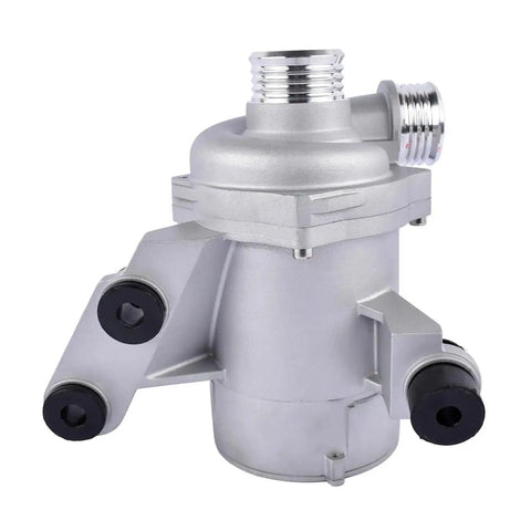 Electric Coolant Water Pump For BMW 1 And 3 Series E81 E87 E88 E82 E90 E91 E92 E93 11517586929, silver aluminum pump.
