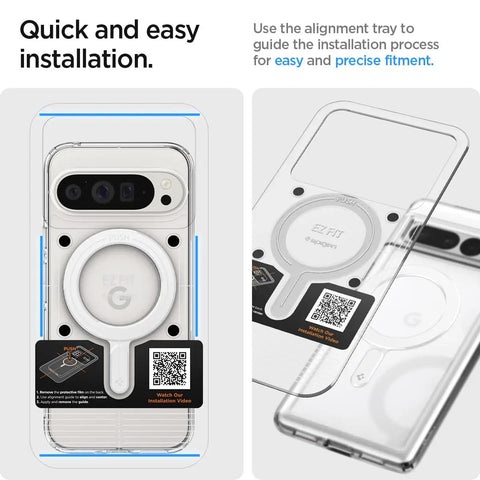 Fits Snug On Any Phone Case, Solid MagSafe Ring Plate Adapter For Wireless Charging installed in a clear phone case for precise fit.