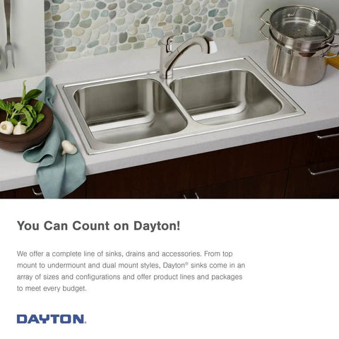 Double Bowl Top Mount Stainless Steel Kitchen Sink 22 Gauge 300 Series Heavy Duty Drop In Installation ADA Compliant