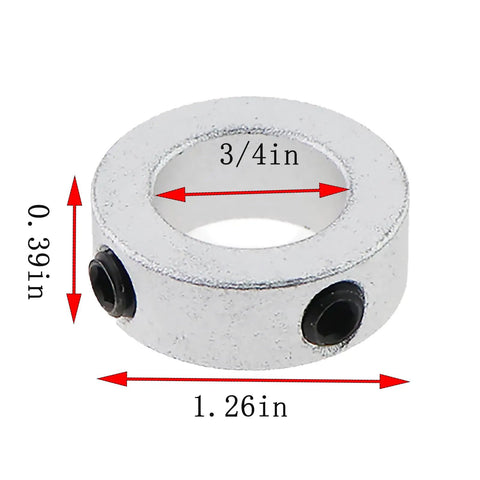 Heavy Duty 4 Pack Bore 3/4 Inch Solid Steel Shaft Collars With Locking Clamps Fixed Limit Ring And Stop Screws Bare Shaft Ready