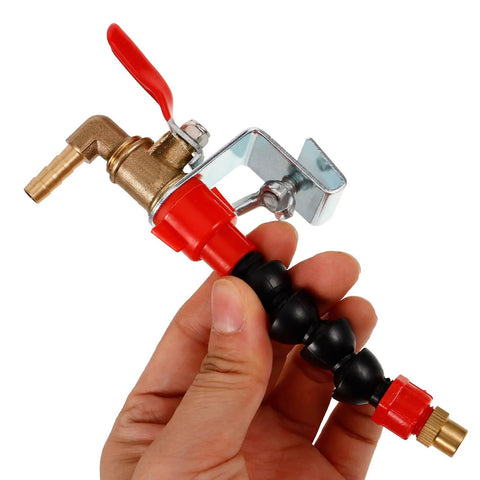 Pro Grade Angle Grinder Coolant Sprayer System Featuring Badass Stainless Steel Mist Nozzle for dust-free cutting in hand