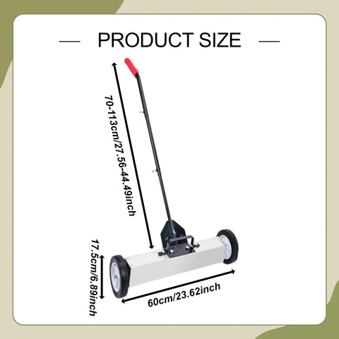 24 Inch Pick Up Sweeper With Sturdy Aluminum Alloy Handle For Workshop Iron Debris Collection, dimensions 70-113cm adjustable handle