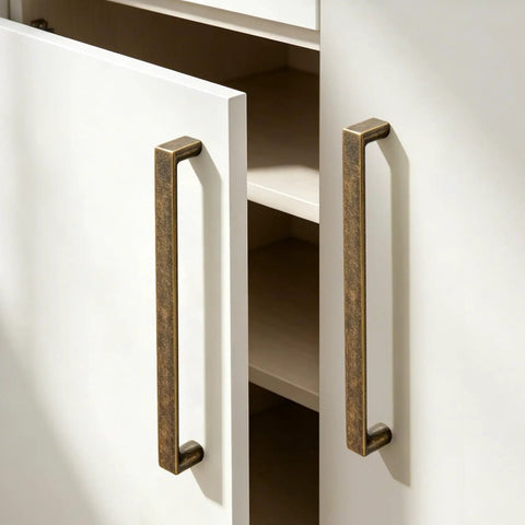 Square Antique Brass Cabinet Pulls Three And Three Quarters Inch Center To Center 96mm Ten Pack Solid Metal Kitchen Cabinet Handles