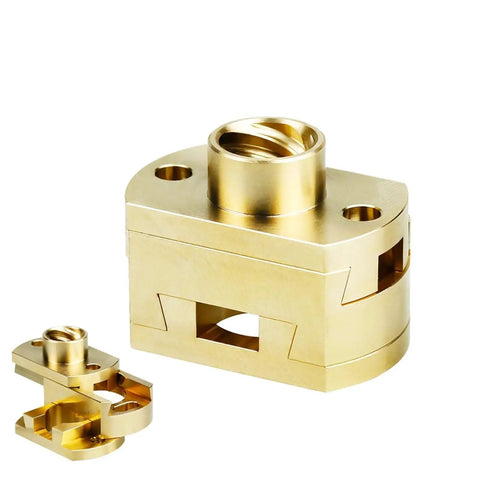 Smooth Ride For Your 3D Printer With This Solid Half PC Coupler Designed Specifically For Ender 3 And Cr10 Models Featuring A 18mm Shaft Fitment Paired With That Essential Oldham Style T8x8mm Nut To Keep Your Prints Rocking Steady Without Wobble Or. brass 18mm shaft coupler and Oldham T8 nut for Ender 3 and CR10 3D printer