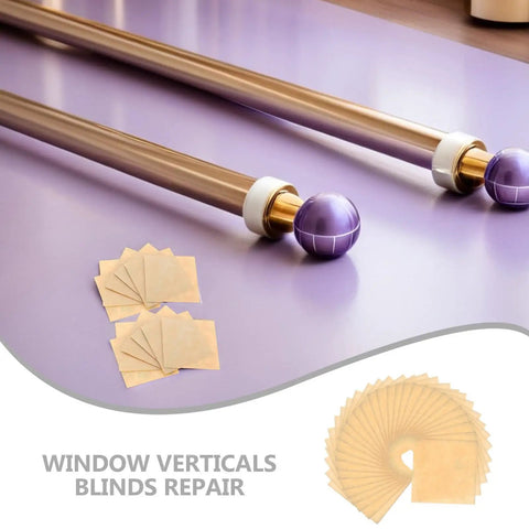 Vertical Blind Repair Tabs 80 Pack Heavy Duty PVC Quick Fix Replacement Kit With Reliable Tape Adhesive Grip for convenient use.